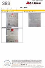 SGS certificate from Weihai Jinjiang Fishing Tackle Co., Ltd.