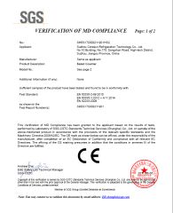 CE of Saladette certificate from Suzhou Coresun Refrigeration Technology Co., Ltd.