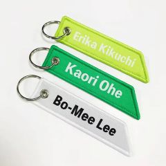 Custom Tag Anime Embroidery Key Chain Wrist Lanyard Car Keychain Woven Embroidered Marker Keychain - Image 6
