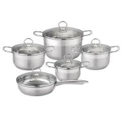 Versatile 9-Piece Stainless Steel Pots and Pans Collection Material Metal Model NO. G5710 HS Code 73239300 Usage Home - Image 1