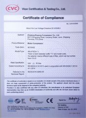 CE certificate from Boyard Compressor Co., Ltd.
