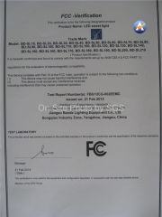 FC certificate from BAODE LIGHTING GROUP CO., LTD.