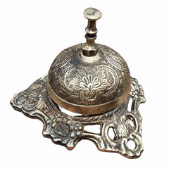 Unique Vintage Brass Table Call Bell Engraved Design, For Worship - Image 7