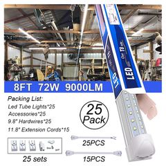 SMART 25 Pack 8Ft Led Shop Lights Fixture Linkable Workshop Garage Ceiling Led Lights - Image 6