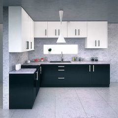 Modern L Shape Designer Modular Kitchen Finish Gloss Material Wooden Layout Type L-shaped Kitchen Shape L Shape Counter Top Material - Image 1
