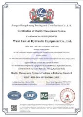 ISO9001 certificate of East Ai Machinery Co., Limited – certificate photo, supplier certificates section