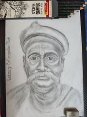 B&w A4 Paper Portrait Sketching Service, Size: A4 Size With Frame - Image 2