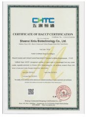 HACCP certificate from Xi'an Salis Biological Co., Ltd.