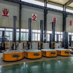 High Efficient Stretch Film Mobile Packing Machine for Manual Vertical Pallet Online Wrapping Machine with Lift Membrane Frame - Image 2