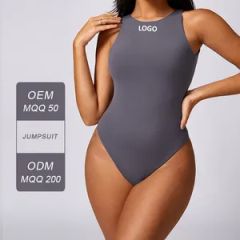 Wholesale Factory Women's Tummy Control Body Shaping Bodysuit High Neck Body Shaping Garment Sleeveless Hollow Beautiful Back Thong Tight Yoga Wear - Image 4