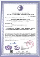 ISO9001 certificate of Shandong JK Machinery Co., Ltd. – certificate photo, supplier certificates section