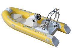 CE Funsor Rib390 12.8FT Fiberglass Inflatable Rowing Boat High Speed Fishing Boats - Image 1