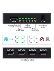 4 x 1 Port HDMI Splitter   Bit Depth 24-bit Body Material Full Metal Output Type Analog L/r Rca Input Type Coaxial Or - Image 3