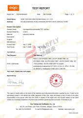 Homogeneous floor European REACH test report certificate from Wuxi Tefa Decoration Material Co., Ltd.