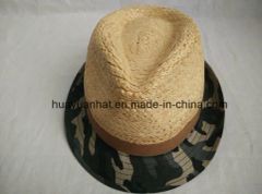 60%Raffia Straw30%Cotton10%Polyester with Groovy Green Fedora Hats - Sunrose Hats Company Limited