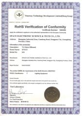 RoHS for Tri-vision certificate from Dongguan Space Electronic Science and Tech Co., Ltd.