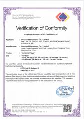 FCC certificate from Huizhou Dosound Electronics Co., Limited