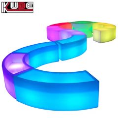 Lighting Portable LED Lighting Ottomans Bend Circle Stools Chair - Image 3