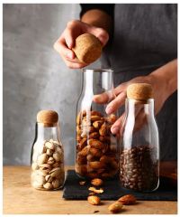 Cork Lids Round Glass Jar Storage Containers Origin China Certification CE Model NO. EB-S084 Trademark ECOLINK Type Small Package - Image 3