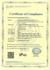 IP43 certificate from Wenzhou Xujie Electric Co., Ltd.