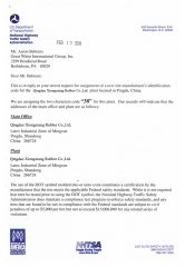 DOT certificate of Qingdao Xiongxiang Rubber Co., Ltd – certificate photo, supplier certificates section