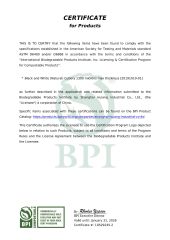 BPI certificate from Zhejiang Huiang New Material Technology Co., Ltd.