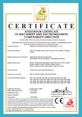 Automatic Capsule Filling Machine certificate of WENZHOU GRAND MACHINERY TECHNOLOGY CO., LTD. – certificate photo, supplier certificates section