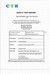 LW370 TEST REPORTSAFETY certificate from Nanjing Lestar Power Stations Co., Ltd.