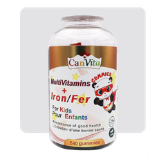 Canvita Kid’s Halal Multivitamins plus Iron Gummy (240 gummies/bottle) all multivitamins for kids for daily use - Image 1