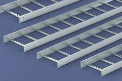 2 mm Galvanizing Iron Ladder Tray Color Silver Thickness 2 mm Shape Rectangular Type Ladder Cable Tray Material Galvanizing - Image 1