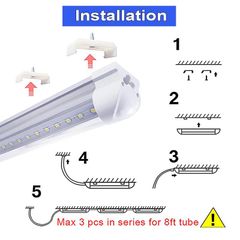 SMART 25 Pack 8Ft Led Shop Lights Fixture Linkable Workshop Garage Ceiling Led Lights - Image 4