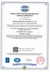 Supply Chain Security certificate of Shandong Shangzhi Furniture Co., Ltd. – certificate photo, supplier certificates section