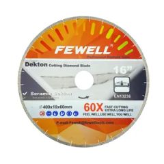 Silver Brazed 16inch 400*10*60mm Segmented Diamond Saw Blade for Cutting Turkey Seramic Dekton - Zhenjiang Fewell Tools Co., Ltd.