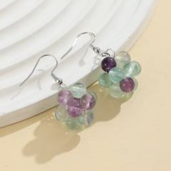 Semi Precious Natural Crystal Grape Earrings Origin Cn Color Black Shape Plants Style Fashion Trademark ETS Specification 20mm - Image 5