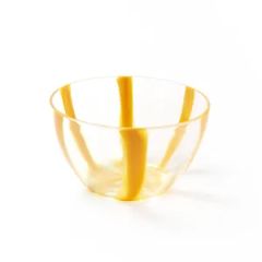 Custom Striped Color Reusable Plastic Mixing Salad Bowl Dinnerware - Image 3