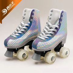 Double Row Skates Suitable 4 Wheel PU Flash Roller Skates - Image 2