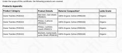 GOTS for ORGANIC COTTON BEDLINEN certificate from ANHUI KINGSON HOUSEHOLD PRODUCTS CO., LTD.