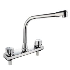 ABS Double Handle Kitchen Faucet Modern Retractable 1/2" 360Swivel HotCold 144H Chrome JY-1021 - Taizhou Luqiao Jingyue Plastics Factory