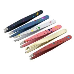 Make up Tools Sharp Slant Angled Tip Eyebrow Tweezers Origin Foshan OEM Available Delivery 30days HS Code 8214200000 Trademark - Image 4