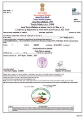 Trade Mark Registration Certificate certificate from AJ GROW HOUSE MANUFACTURING
