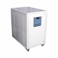 Stainless Steel White 10KVA Voltage Stabilizer Color White Phase Single Phase Automatic Reset Yes Output Voltage 240V Power Source - Image 1