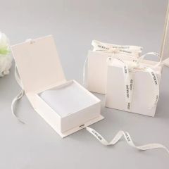 Ring Earring Necklace Jewelry Gift Storage Packaging Paper Box with Satin Ribbon - Image 3