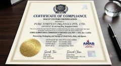 HACCP certificate from Fresh Produce LN