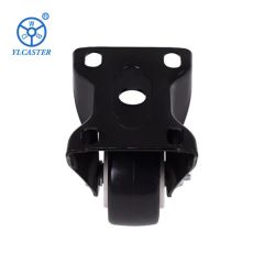 Amazon 1.5 Inch Black Polyurethane Fixed Castor Wheels Trolley Furniture Caster - Image 3