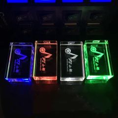 Crystal USB Flash Memory LED Light up Logo USB Flash Disk Shape Stick Material Metal Trademark Sofly HS Code 85235110 Model NO. COB014 - Image 1
