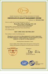CERTIFICATE OF QUALITY MANAGEMENT SYSTEM certificate from Henan Recycling Technology Co.,Ltd.