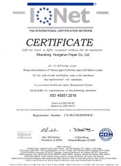 Our certificates certificate of Shandong Hongshun Paper Co., Ltd – certificate photo, supplier certificates section
