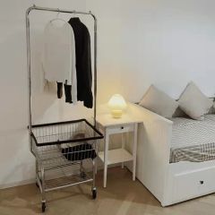 Iron Floor Hanger Indoor Coat Rack Metal Wheeled Hanger Nordic Creative Coat Rack - Image 2
