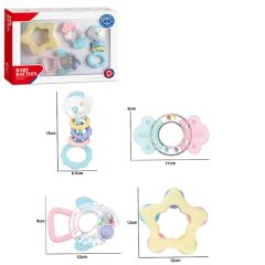 Early Learning Musical Infant Rattle Sensory Teether Toddlers Chewing Teething Toys Baby 4PC Set Rattles Toy - Image 1
