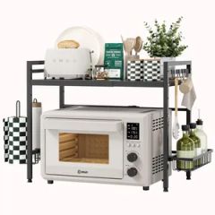 Expandable Microwave Stand Metal Kitchen Countertop Organizer Shelves for Chopping Board Holder Bakers Rack Microwave Oven Rack - Hangzhou Jiansen Hardware Co., Ltd.